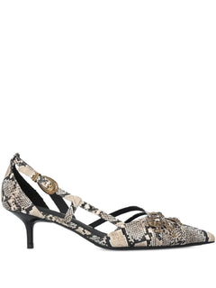 snakeskin-effect pumps