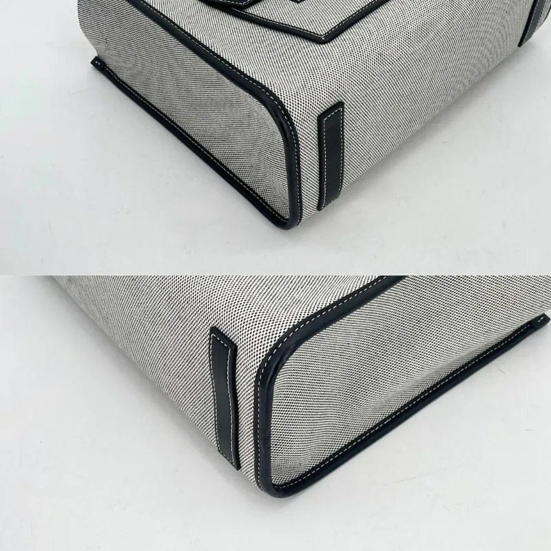 C550 - Burberry Gray Canvas Leather Small Freya Tote Bag