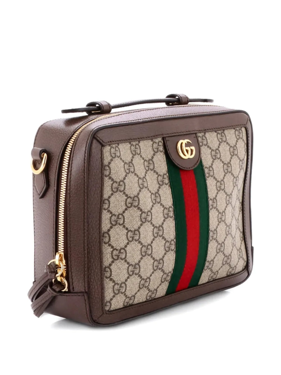 Ophidia Zip Around Camera Bag GG Coated Canvas Small shoulder bag