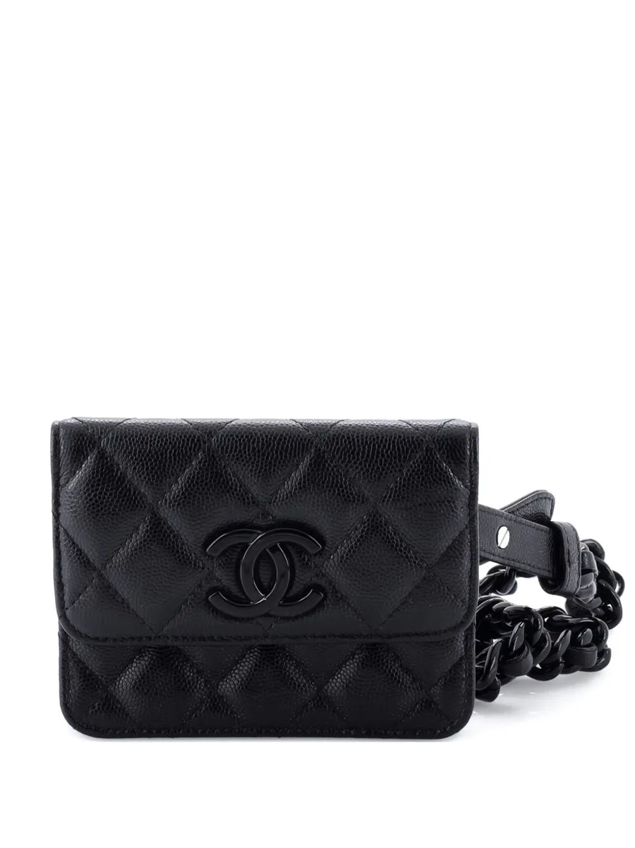 My Everything Flap Card Holder Quilted Caviar belt bag