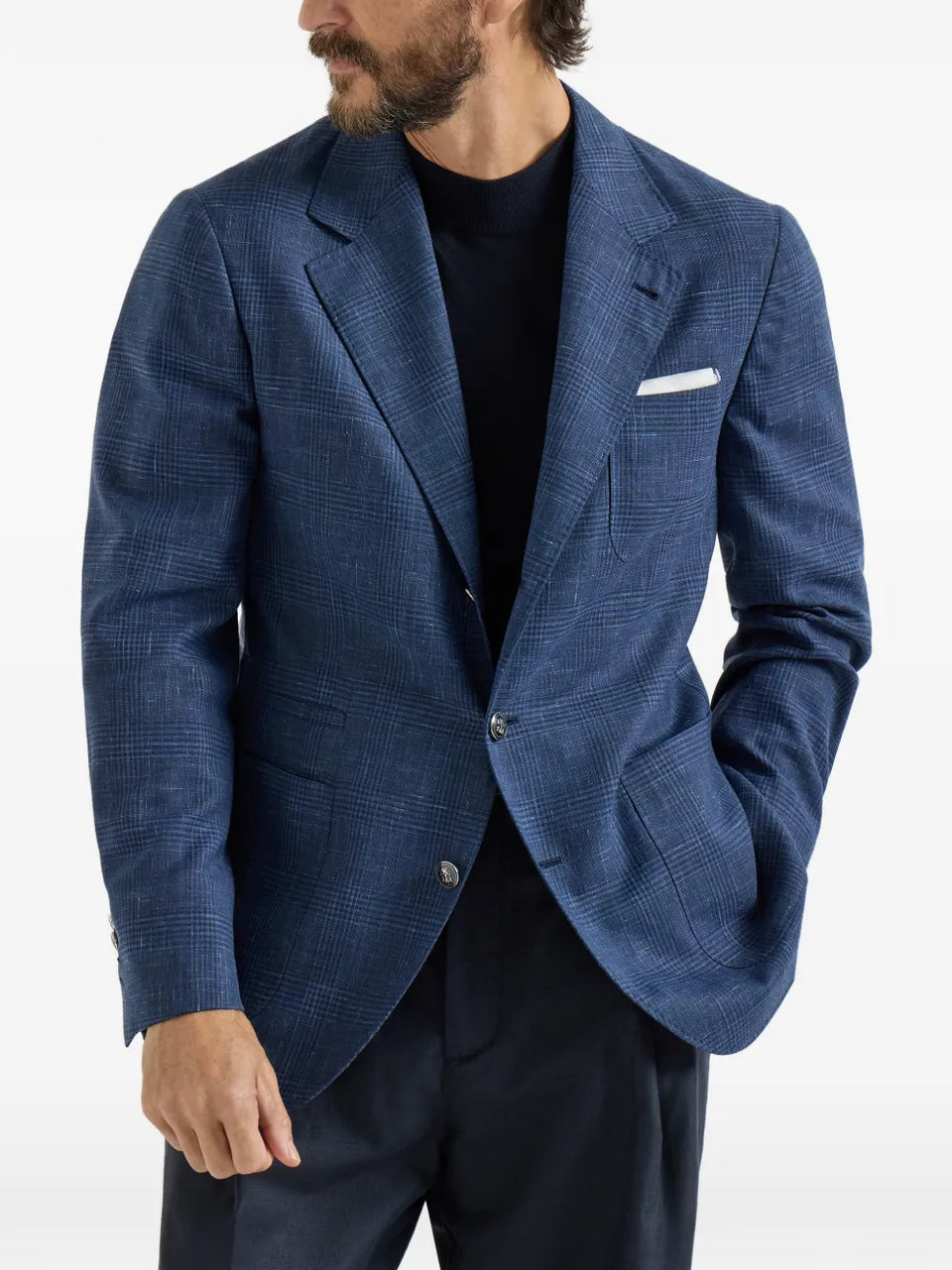 Prince of Wales patch-pocket blazer