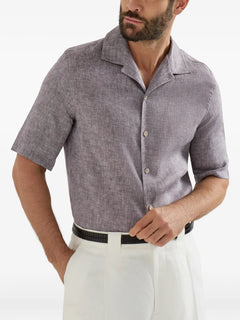 camp-collar short-sleeve shirt