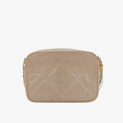 JAH164 - CHANEL Vintage Pink Lizard skin Tassel Camera bag