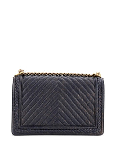 Braided Boy Flap Bag Patinated Chevron Caviar New Medium shoulder bag