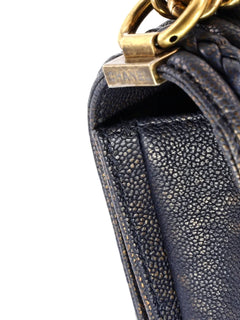Braided Boy Flap Bag Patinated Chevron Caviar New Medium shoulder bag