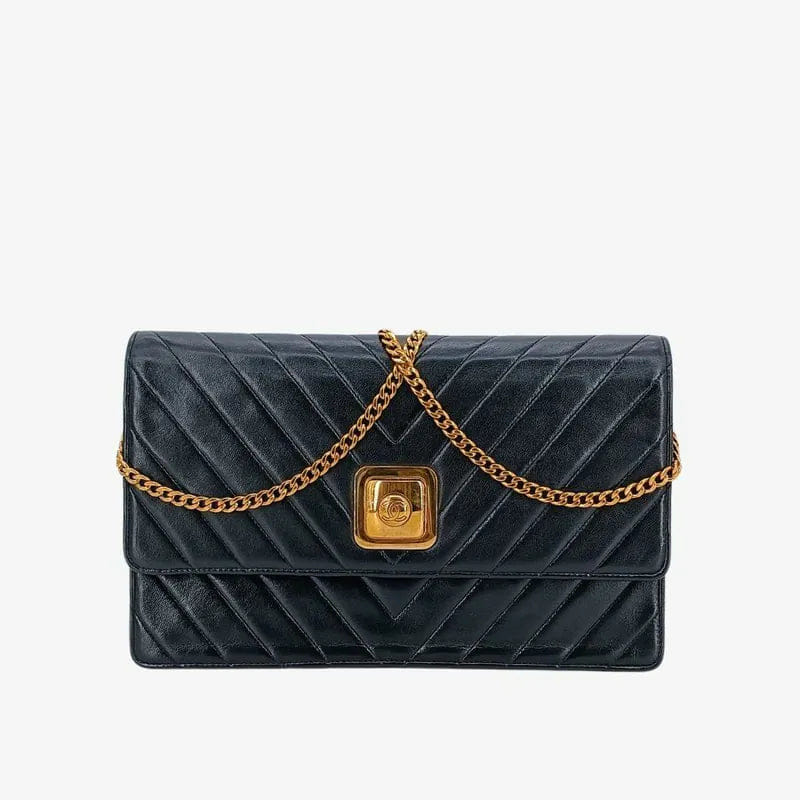 RA595 - CHANEL Vintage Green Lambskin Crystal Embellished Flap Bag