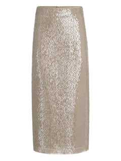 sequinned silk midi skirt
