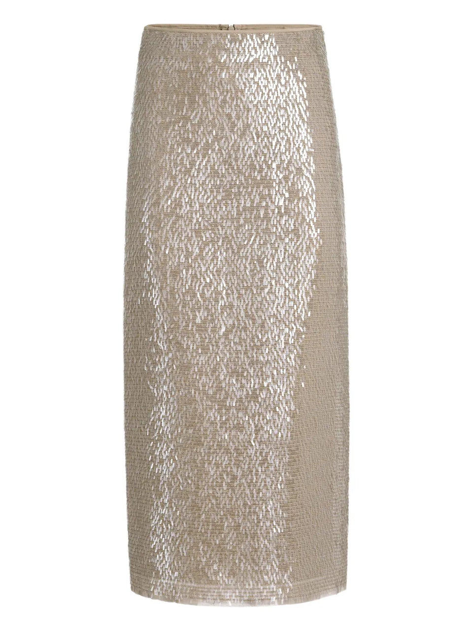 sequinned silk midi skirt