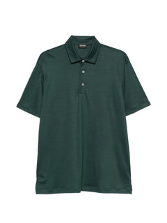 buttoned wool polo shirt