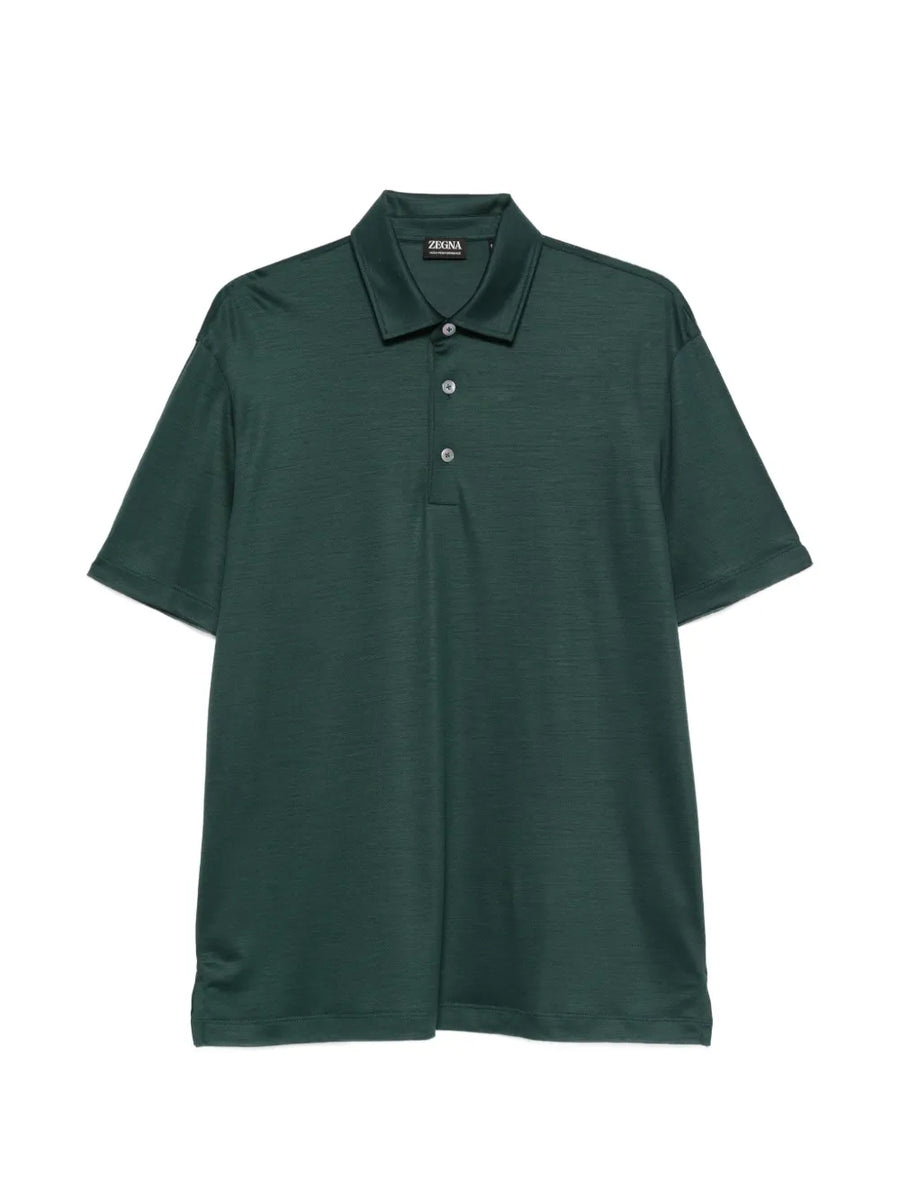 buttoned wool polo shirt
