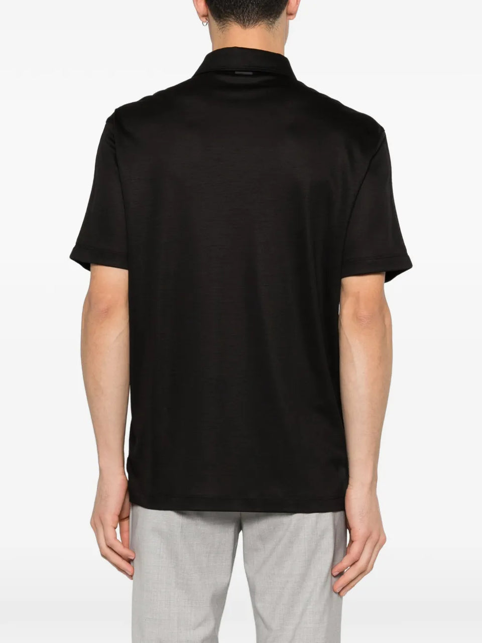 buttoned wool polo shirt