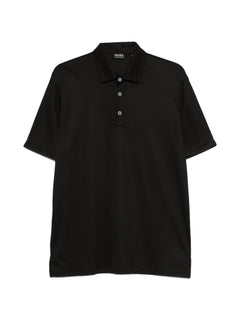 buttoned wool polo shirt