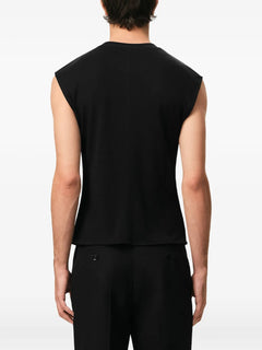 zigzag stitching sleeveless vest