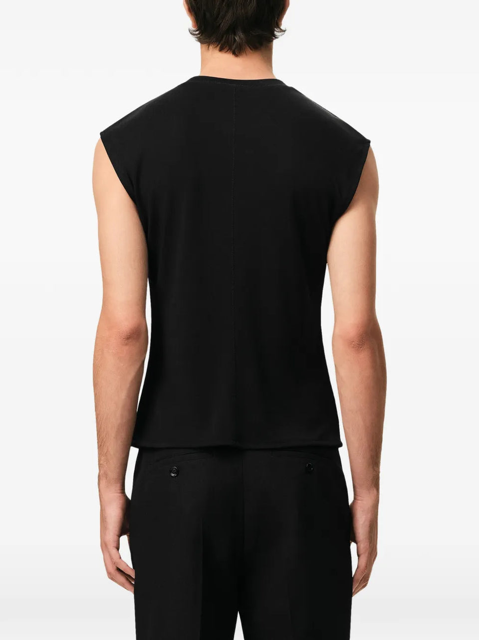 zigzag stitching sleeveless vest