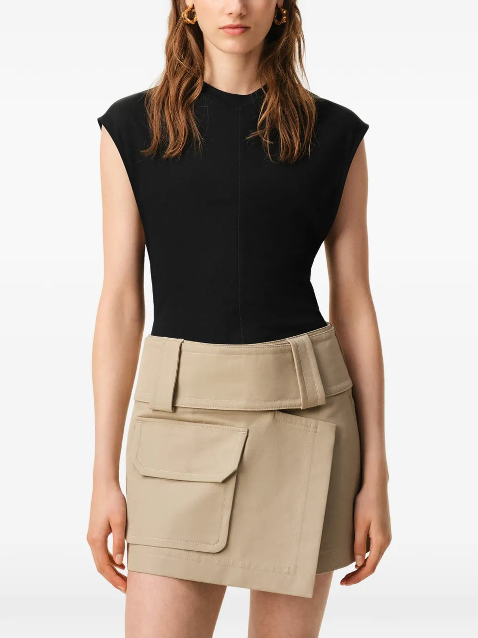 zigzag stitching sleeveless vest