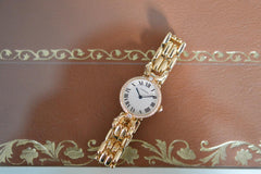 Cartier Vendôme Louis Cartier V.L.C. 18k Yellow Gold Diamond Bezel Full Set NOS