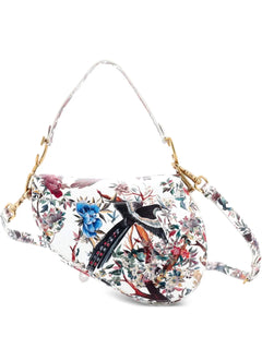 Saddle Handbag with Strap Printed Leather Medium shoulder bag