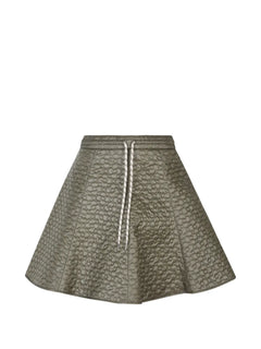 floral-quilted mini skirt