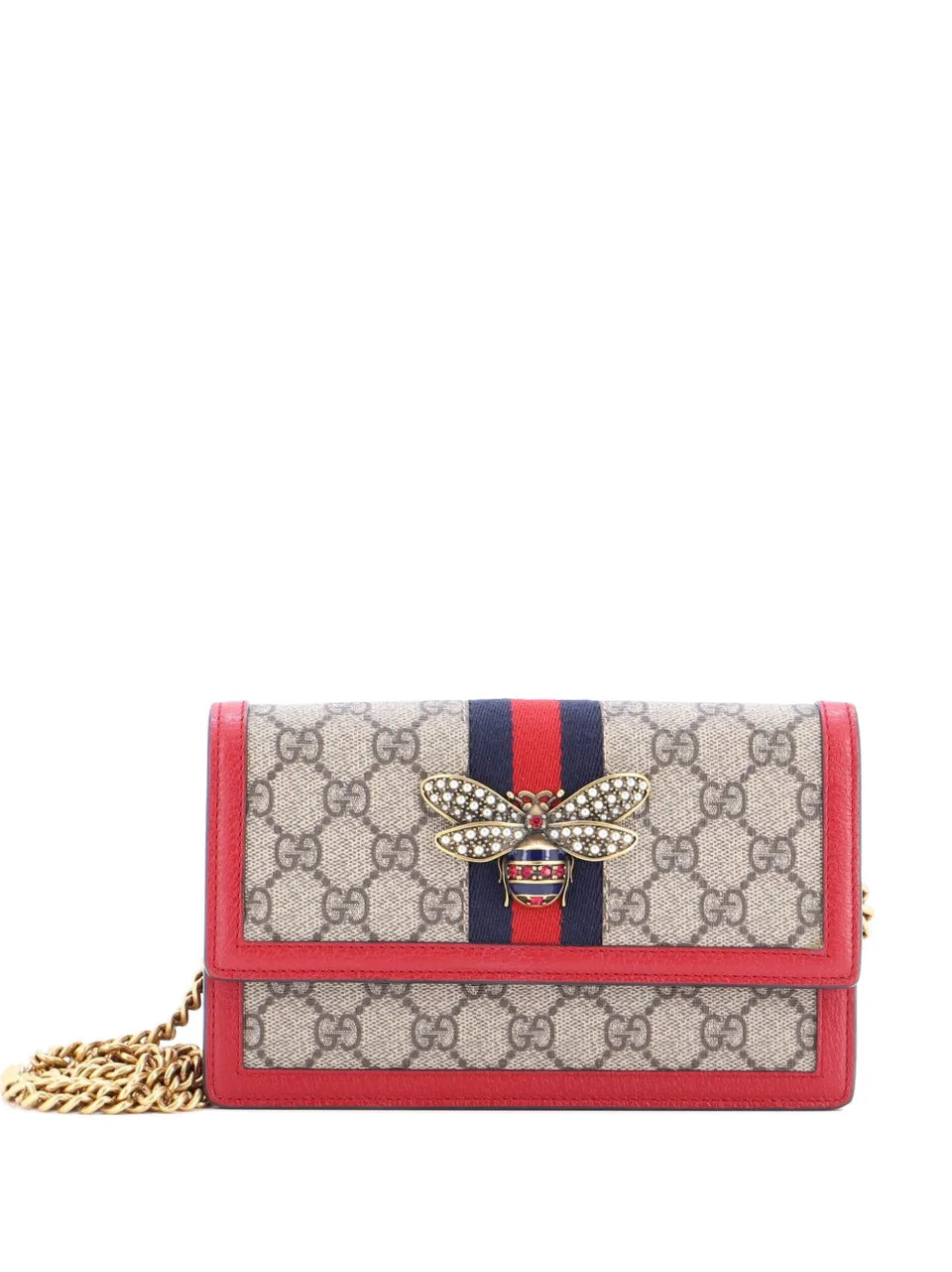Queen Margaret Chain Wallet GG Coated Canvas Mini crossbody bag