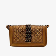 C345 - CHANEL Boy Gold Calfskin 25cm Flap Bag