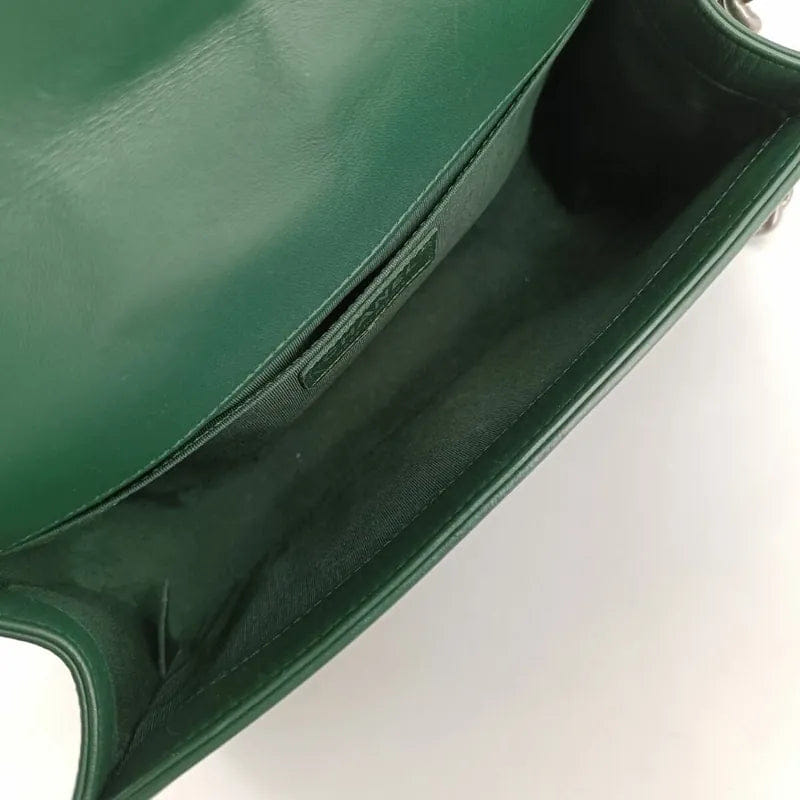 JS558 - CHANEL Boy Green Lambskin Flap Bag