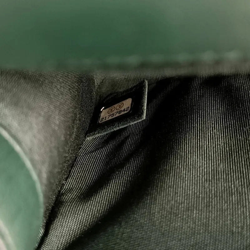 JS558 - CHANEL Boy Green Lambskin Flap Bag