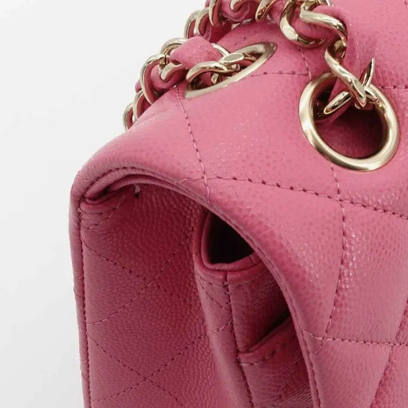 JQ922 - CHANEL Pink Caviar 23cm Double Flap Bag