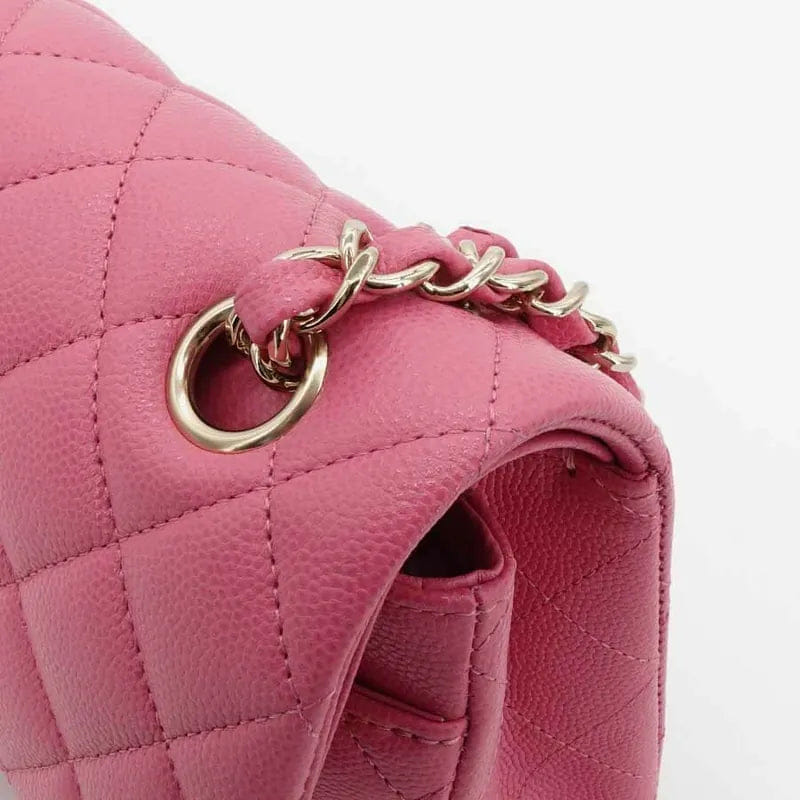 JQ922 - CHANEL Pink Caviar 23cm Double Flap Bag