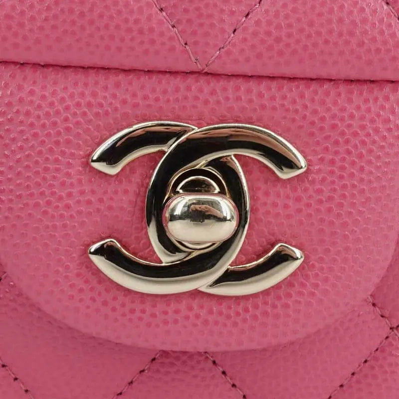 JQ922 - CHANEL Pink Caviar 23cm Double Flap Bag