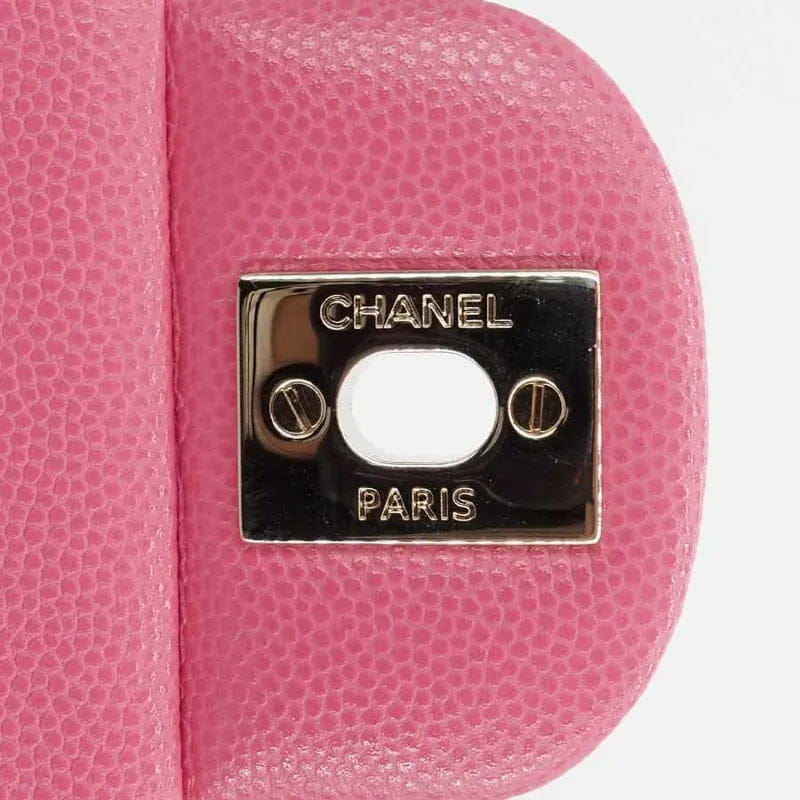 JQ922 - CHANEL Pink Caviar 23cm Double Flap Bag