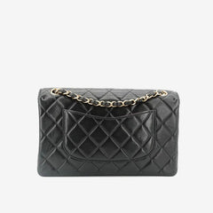 JQ455 - CHANEL Vintage Black Lambskin Shoulder Flap Bag