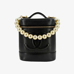 JT247 - CHANEL Vintage Black Vanity Case Bag