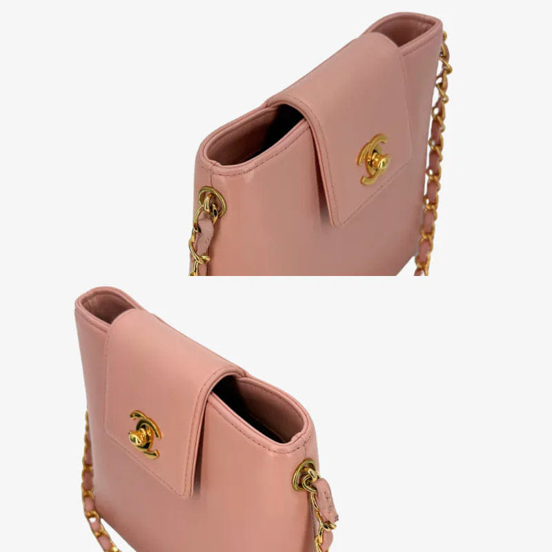 C648 - CHANEL Vintage Pink Lambskin Handbag