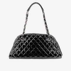 CS041 - CHANEL Vintage Black Mademoiselle Leather CC Charm Shoulder Bag