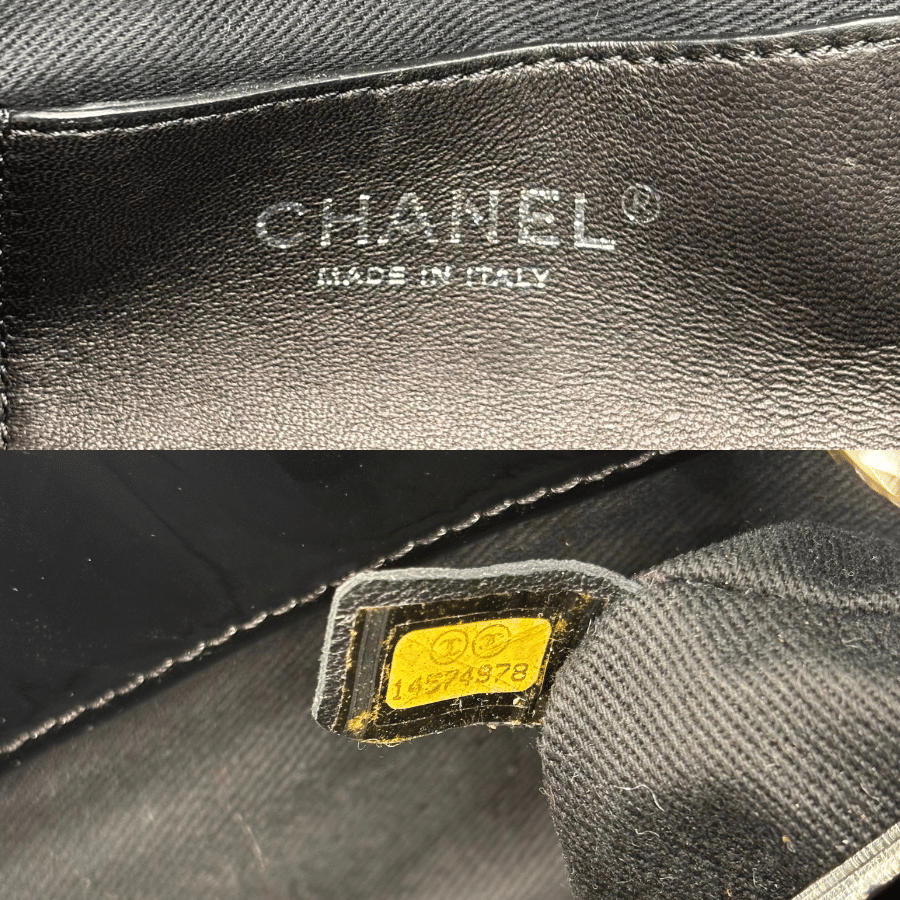 CS041 - CHANEL Vintage Black Mademoiselle Leather CC Charm Shoulder Bag