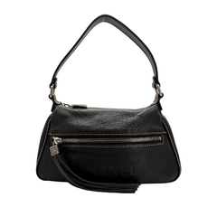 JAH226 - CHANEL Vintage Black Caviar Leather Handbag
