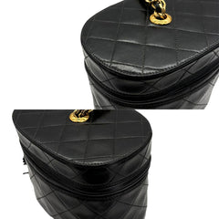 CS069 - CHANEL Vintage Black Lambskin Tassel Bucket Bag
