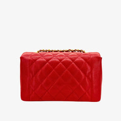 CS071 - CHANEL Vintage Red Caviar Leather 25cm Diana Flap Bag