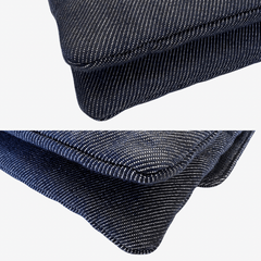 CS087 - CHANEL Vintage Dark Blue Denim Chocolate Bar Flap Bag