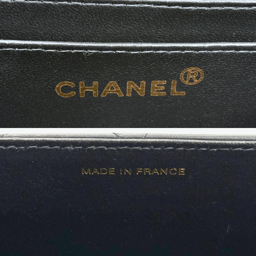 RG362- CHANEL Vintage Black Calfskin Quilted Handbag