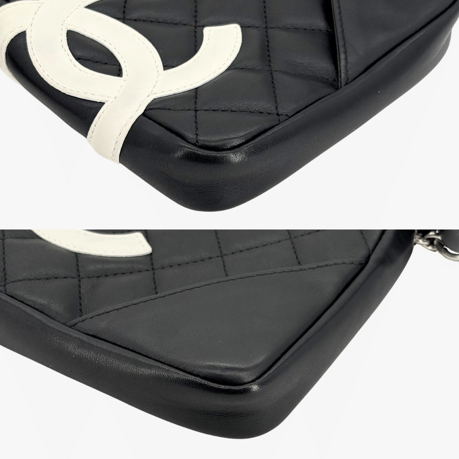 RG369 - CHANEL Vintage Black Lambskin Ball Charm Shoulder Bag