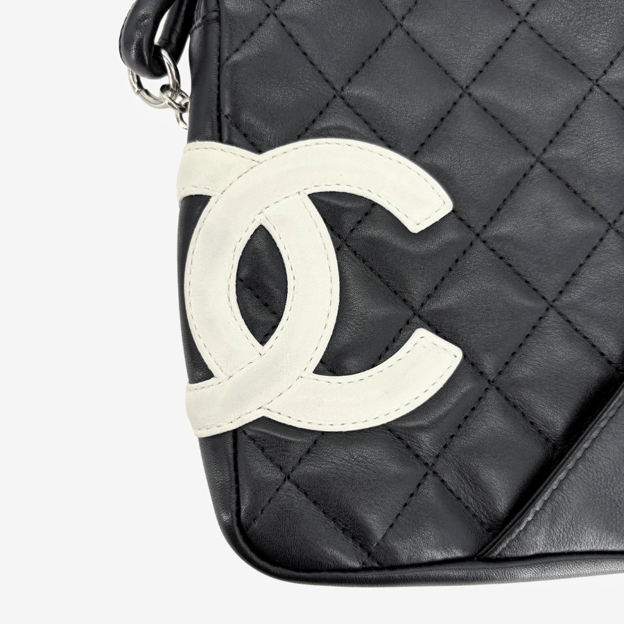 RG369 - CHANEL Vintage Black Lambskin Ball Charm Shoulder Bag