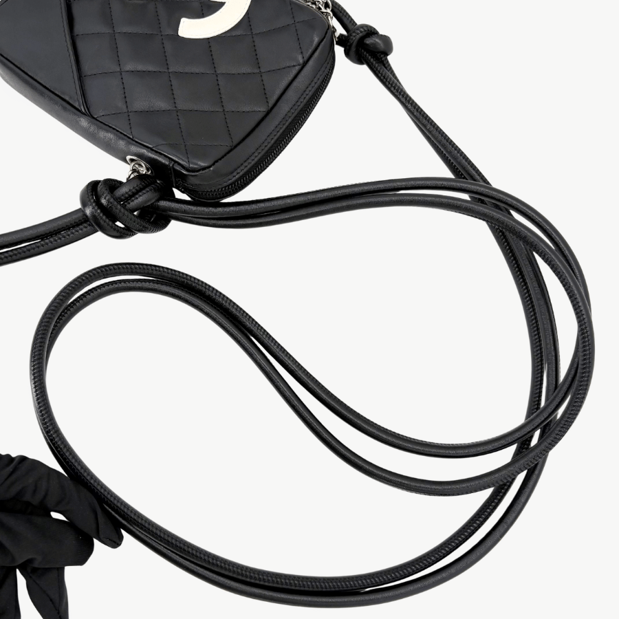 RG369 - CHANEL Vintage Black Lambskin Ball Charm Shoulder Bag