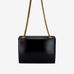 CS005 - CHANEL Vintage Black Lambskin CC Patent Snake Chain Flap Shoulder bag