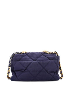 19 Flap Bag Quilted Canvas Large shoulder bag