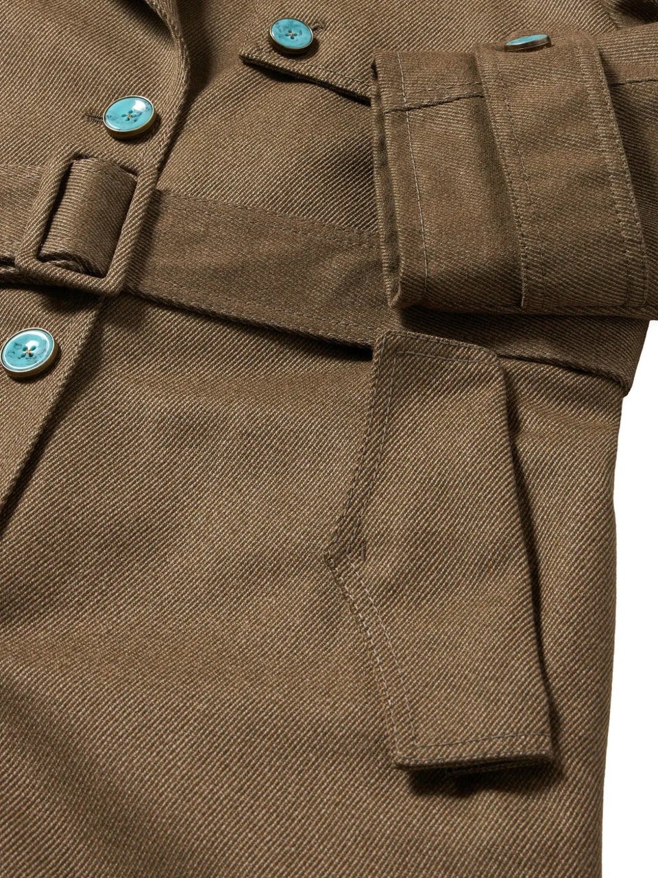 double-breasted belted trench coat