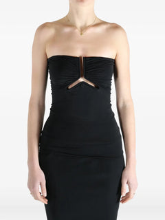 ruched-effect tube top