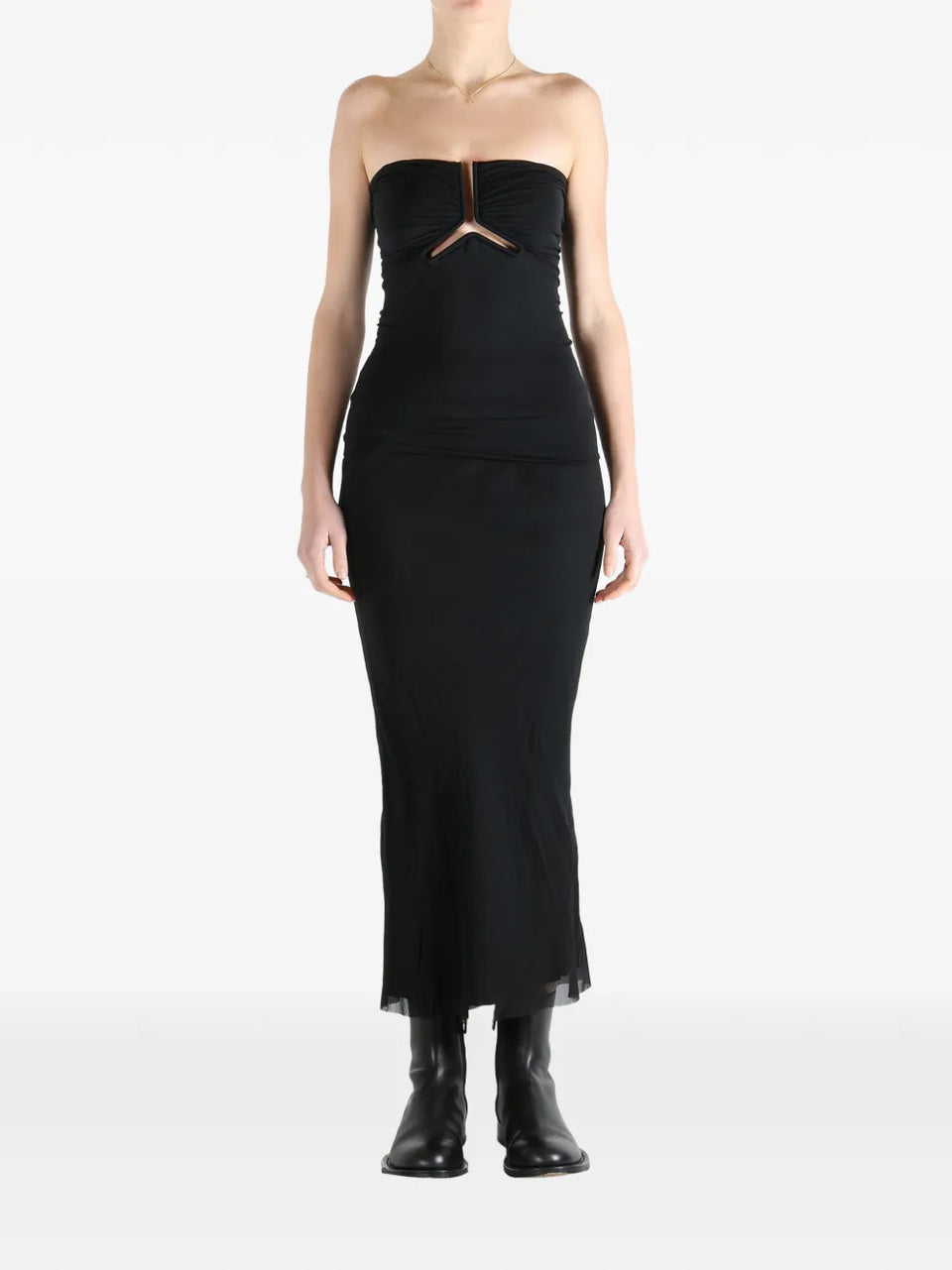 ruched-effect tube top