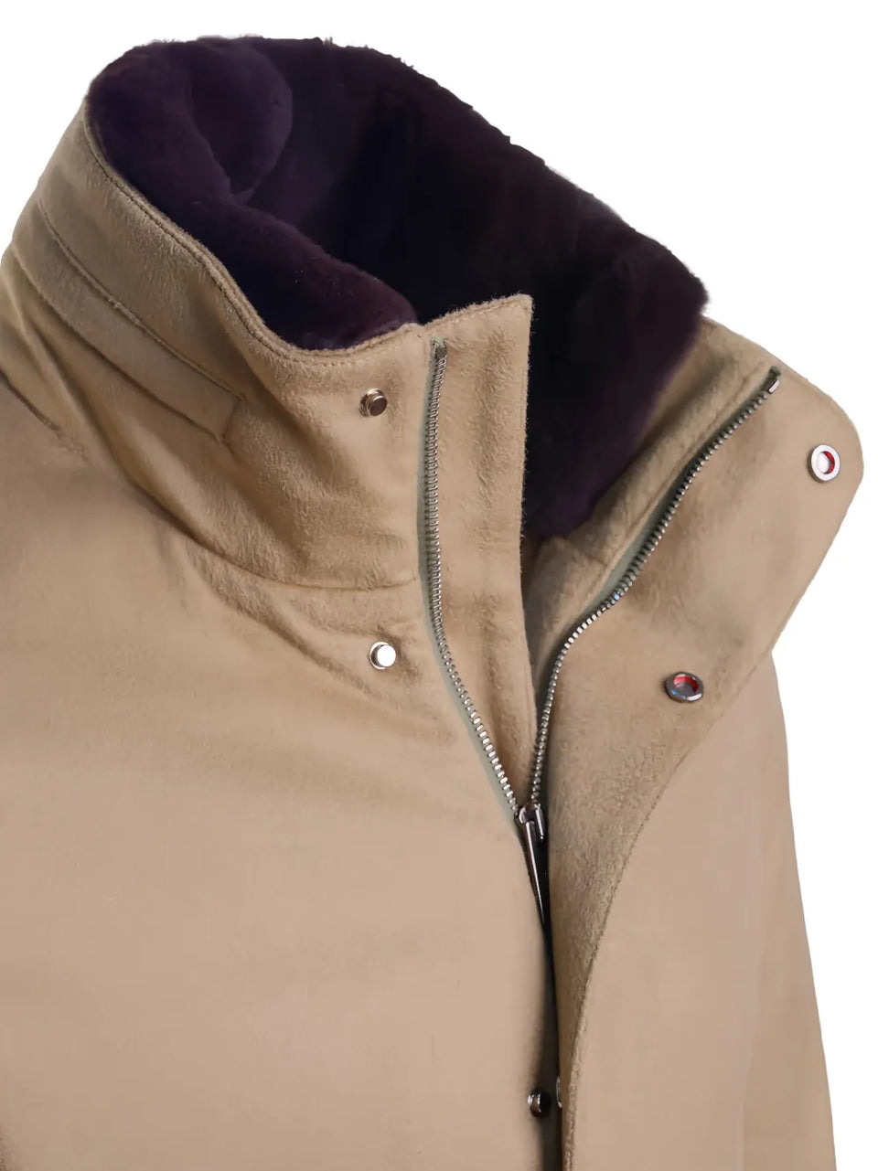 fur-collar cashmere jacket