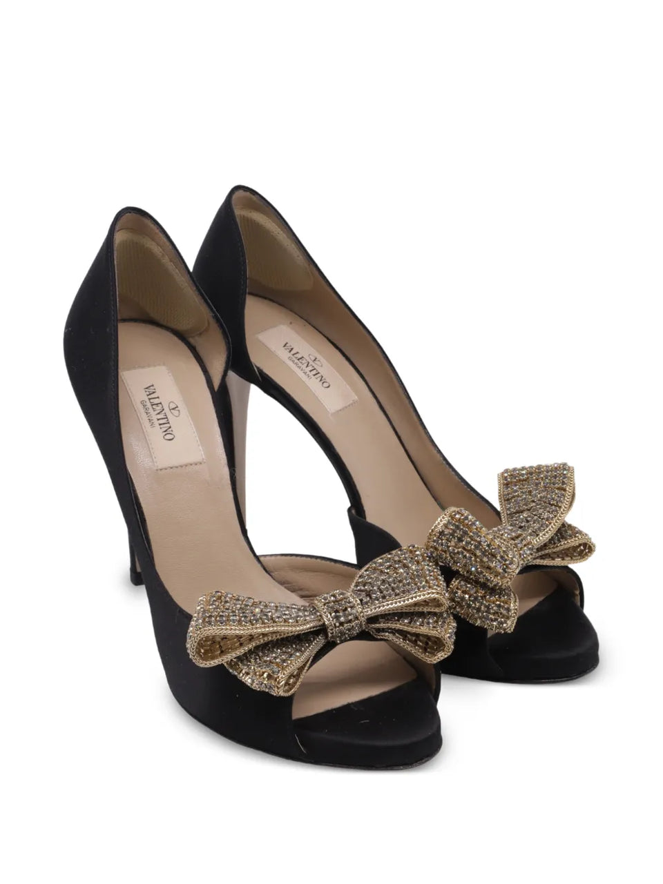 2023 D'Orsay bow peep-toe pumps